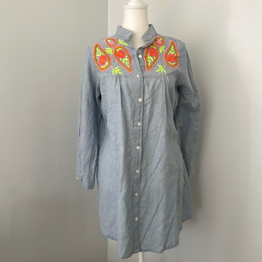 Velzera embroidered blouse, neon colors, size S, NWT